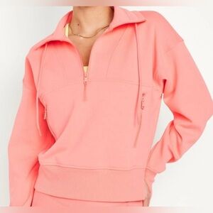 Old Navy Active - Dynamic Fleece Half Zip Sweatshirt | Size X-Small Peach Nectar